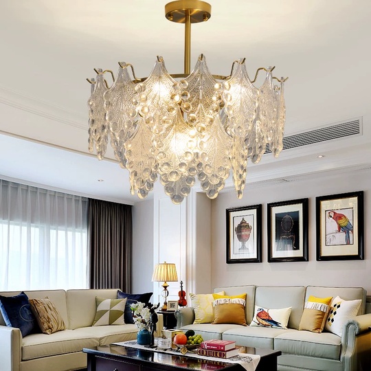 Люстра подвесная, медный, стекло, AYSUN 80*37, металл, E14.