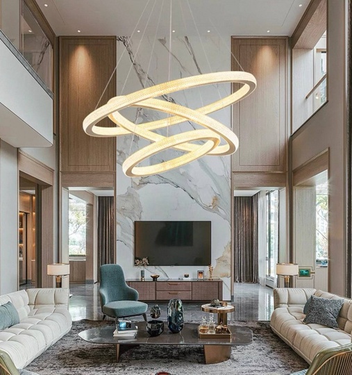 Люстра подвесная, медь, ПММА, GUS 100*80*60 металл, LED.