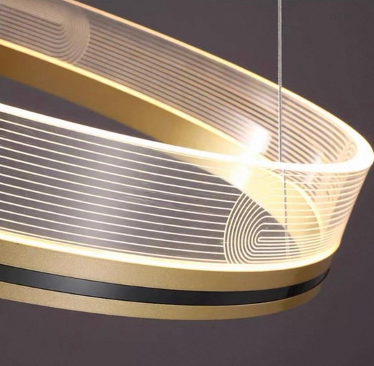 Люстра подвесная, золото, ПММА, MYLES GOLD 40*7, металл, LED