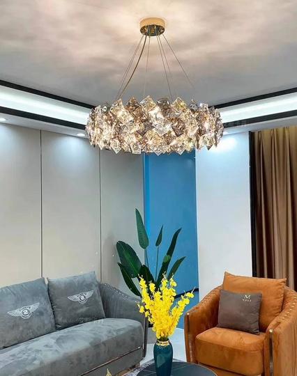 Люстра BANY 80*20 золото, стекло, металл, Е14.