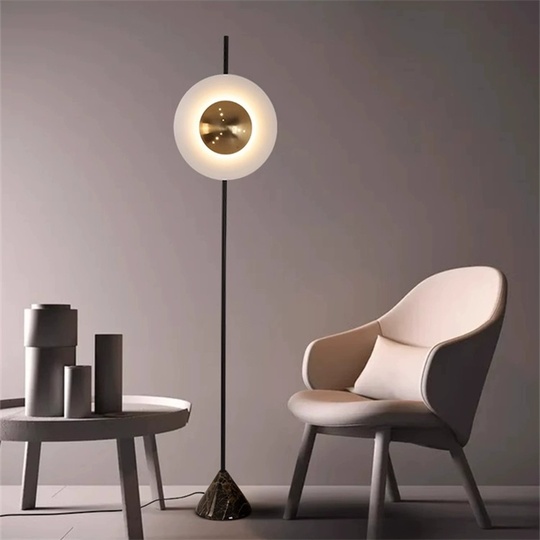 Торшер, белый, золото, Bordon Modern 40*170, LED, металл, ПММА