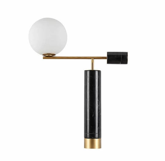 Настольная лампа PASCAL 50*64, черный, металл, мрамор.