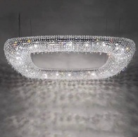 Люстра подвесная, серебро, хрусталь, SUSAN 80*80*25 металл, G9.