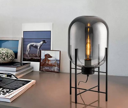 Настольная лампа CHAD 26*45, дымчато-серый, металл, Е21.