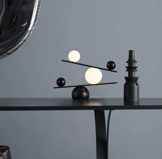 Настольная лампа TOLE 45*55, черный, мрамор.