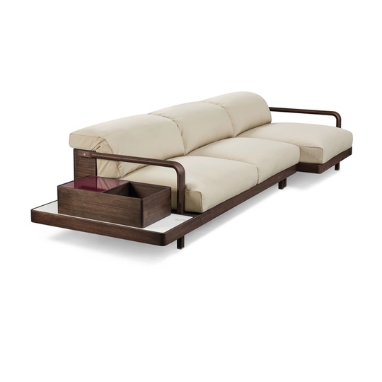 Прямой диван Wright темный орех, ткань, 325*125*73 см