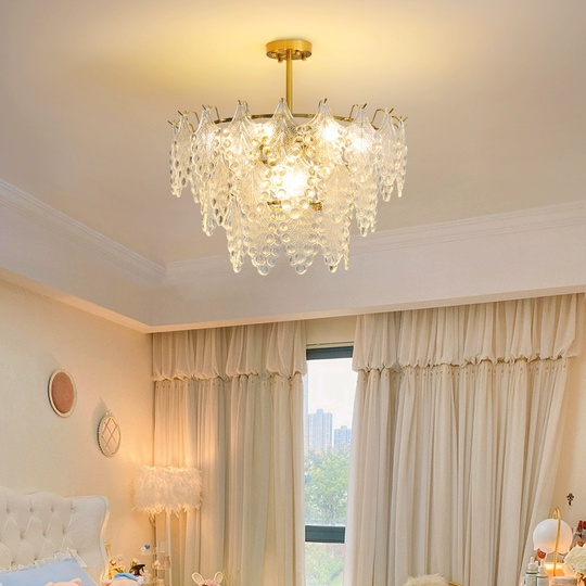 Люстра подвесная, медный, стекло, AYSUN 60*30, металл, E14.