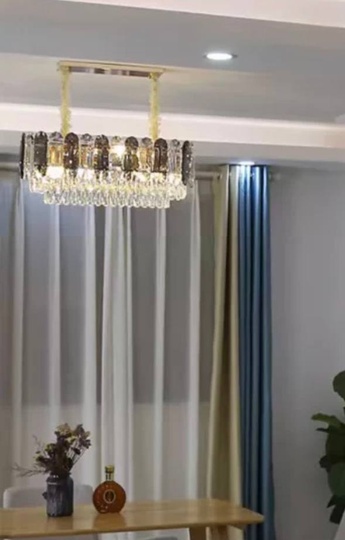 Люстра подвесная BERNA 80*30 дымчатый, стекло, металл, Е14.