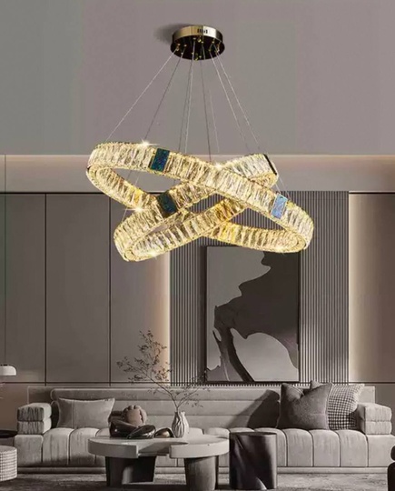 Люстра подвесная CAGLA 80*150 бронза, кристалл, металл, LED.