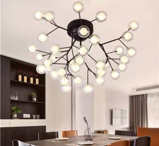 Люстра черная Elivor, металл, стекло, 97*57 см, G4