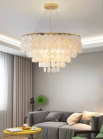 Люстра подвесная золотая Elyvor, металл, трос 50, 70*43 см, E14