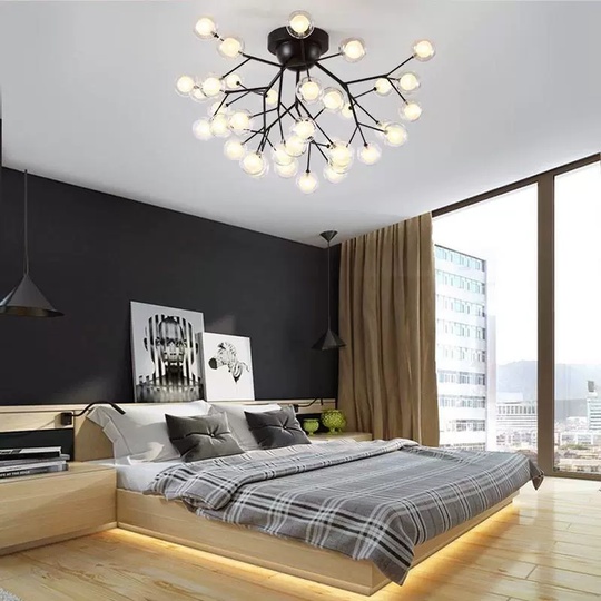 Люстра черная Elivor, металл, стекло, 88*57 см, G4