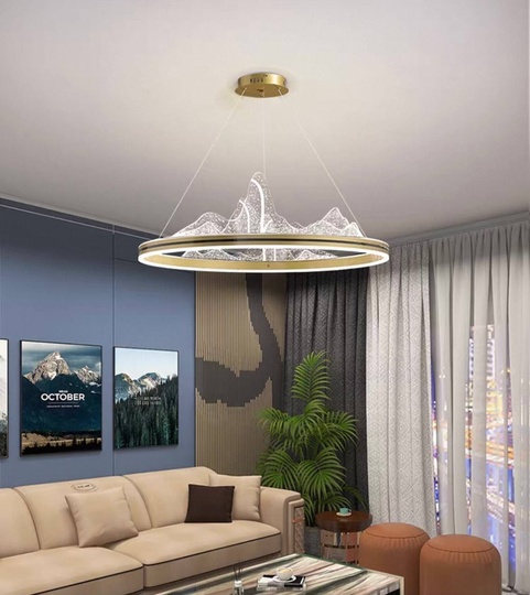 Люстра подвесная, медь, ПММА, CHAD 60*20, металл, LED