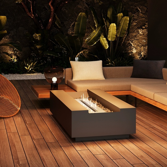 Живой камин, серый, Magic, 150*60*45 см, жидкостный