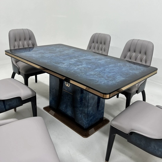 Обеденный комплект Avio, 150*90*76 см, голубой, дерево, 4 стула - стол обеденный в итальянском стиле