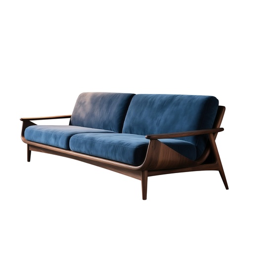 Прямой диван Feriz чёрный орех, ткань, 240*80*85 см