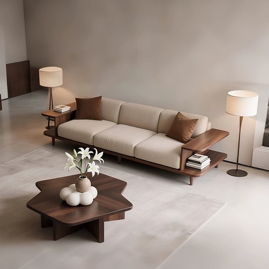 Прямой диван Evelyn ясень, ткань, 260*85*80 см