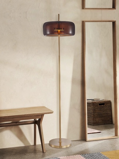 Торшер латунь Oriqux, 35*35*159 см, LED, кнопка, металл, 10 Вт