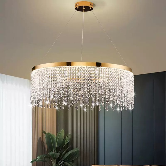 Люстра подвесная FATMA 40*30 бронза, хрусталь, металл, LED.