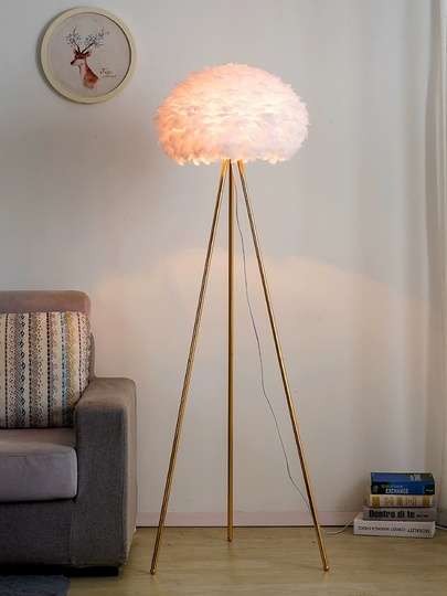 Торшер белый, золото, Lumos, 45*160 см, светодиодный, Е27, металл, 20 Вт