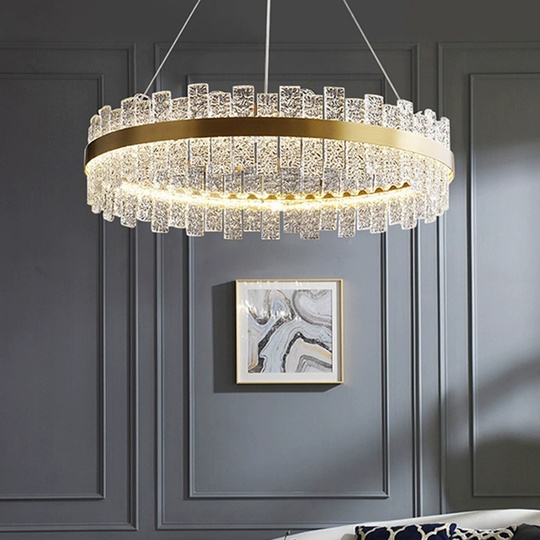 Люстра подвесная, медный, хрусталь, FASHIONABLE 40*16, металл, LED.