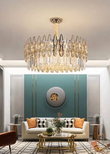 Подвесной светильник ADALET 100*27, золотой, стекло, металл,  Е14.