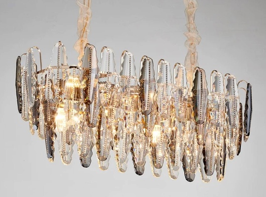 Люстра подвесная BEREN 100*37 дымчатый, стекло, металл, Е14.