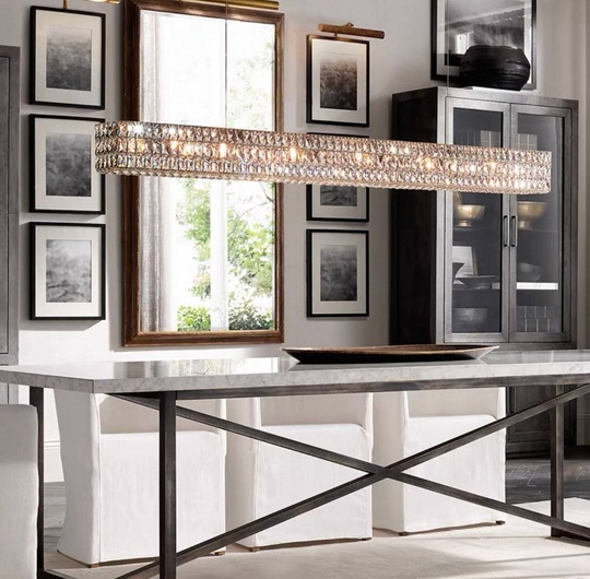 Люстра золотая Elypse, металл, кристалл, 125*17 см, подвесная, E14