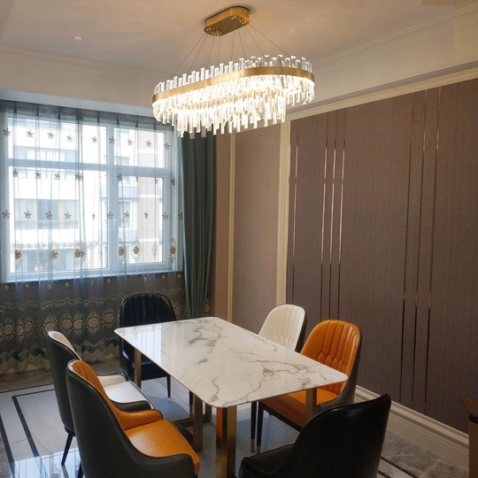 Люстра подвесная, медь, кристалл, GURAY 80*35, металл, LED.