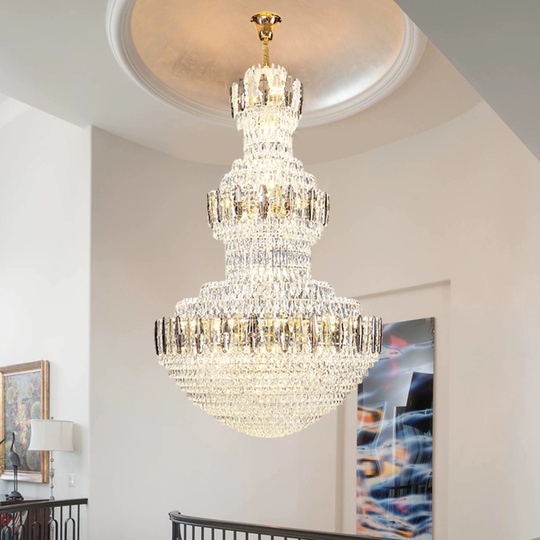 Люстра подвесная, золото, кристалл, PATTION 80*120 металл, E14.