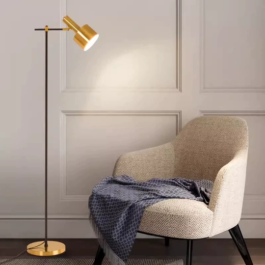 Напольный торшер, медь, Charlie 45*156, светодиодный, E27, металл