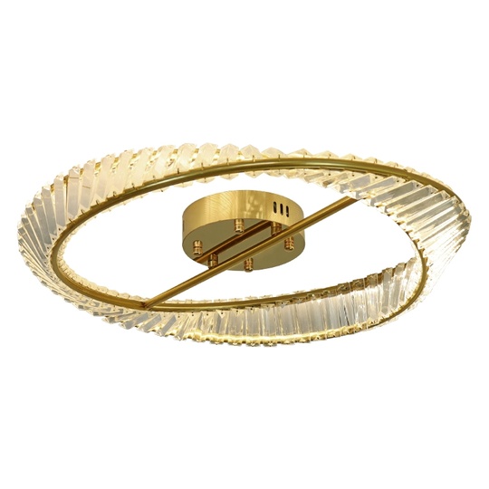 Потолочный светильник, желтая бронза, кристалл, LUNA 80*16 металл, LED.