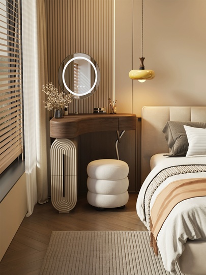 Туалетный столик с зеркалом, ореховый, 70*75,5*70 см, дерево, 1 ящик