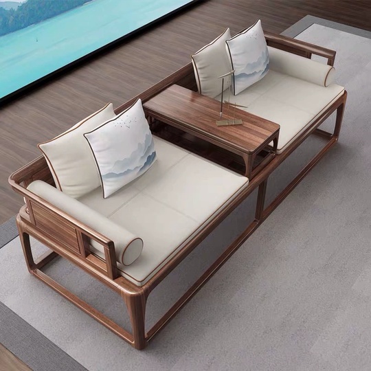 Прямой диван Wilson ореховый, ткань, 198*75*60 см