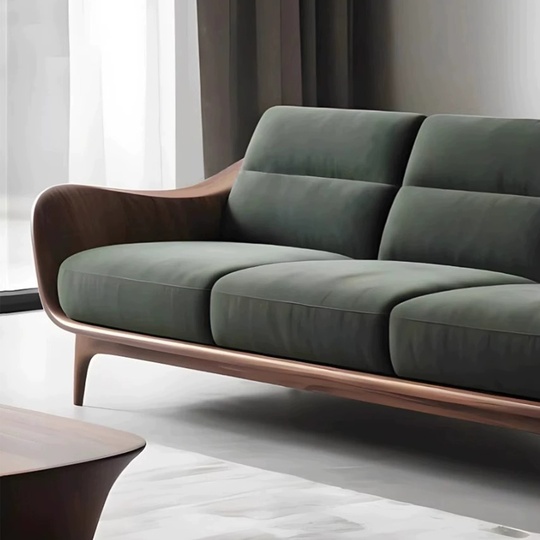 Прямой диван Audrey темный орех, ткань, 220*85*80 см