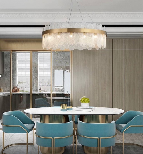 Люстра подвесная, медь, песочно-белый, стекло, DUYGU 80*27, металл, G9.