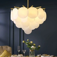 Люстра подвесная, медный, ПММА, LUXURIOUS 45*40, металл, E14.