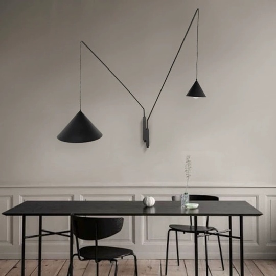 Настенный светильник черный Faris, 2 плафона, 15 Вт, металл