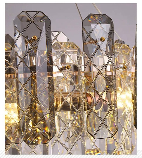 Люстра подвесная AKCICEK 80*22 дымчатый, стекло, металл, Е14.