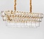 Люстра подвесная, золото, хрусталь, TESSA 100*38, металл, E14.