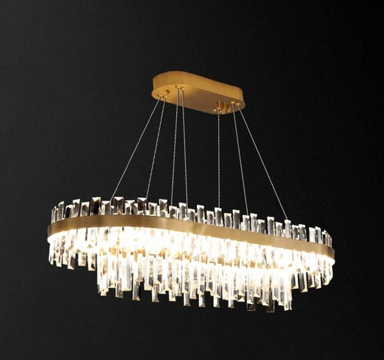 Люстра подвесная, медь, кристалл, GURAY 80*35, металл, LED.