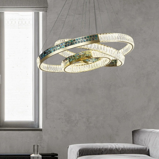 Люстра подвесная ASENA 60*100 бронза, кристалл, металл, LED.