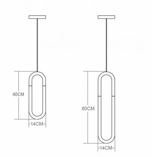 Светильник подвесной, черный, Elyfro, металл, 14*60 см, светодиодная, LED