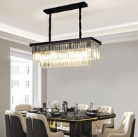 Люстра подвесная, черный, кристалл, GRETA 85*28, металл, E14.