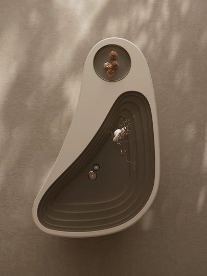 Журнальный стол Abyss Aircraft Carrier, в стиле ваби-саби, кремовый, 140х80х30 см.