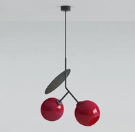 Светильник бордовый Alviora, металл, стекло 52*48 см, Е27