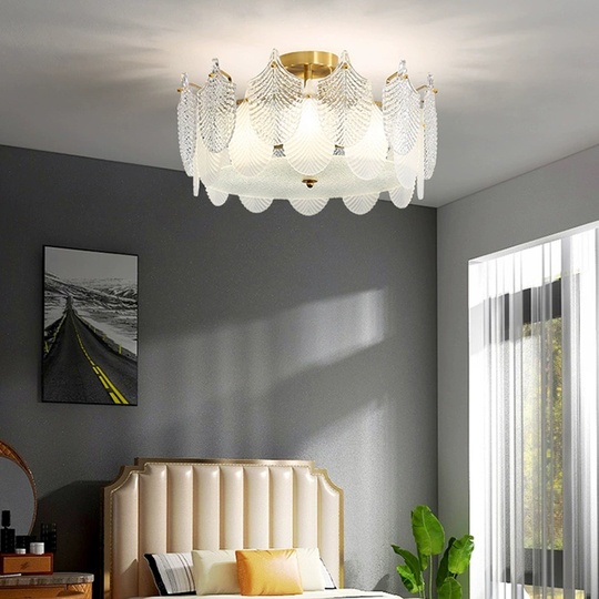 Люстра подвесная, медный, стекло, TUCKER 40*18 металл, E14.