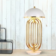 Настольная лампа KENZIE  30*65, белый, металл,  стекло, Е27.