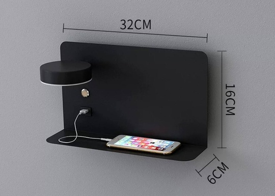 Настенный светильник, БРА COSKUN 16*32, черный, металл, LED.