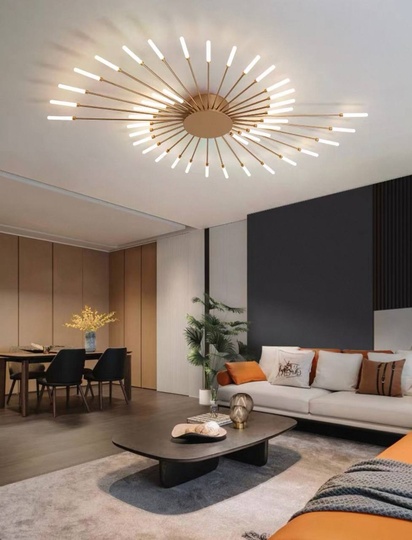 Люстра золотая Eltora, металл, 105*7 см, светодиодная, LED